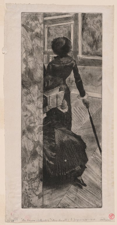 Mary Cassatt Louvren maalausgalleriassa tekijältä Edgar Degas