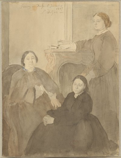 Rouva Michel Musson ja hänen tyttärensä, Estelle ja Désirée tekijältä Edgar Degas