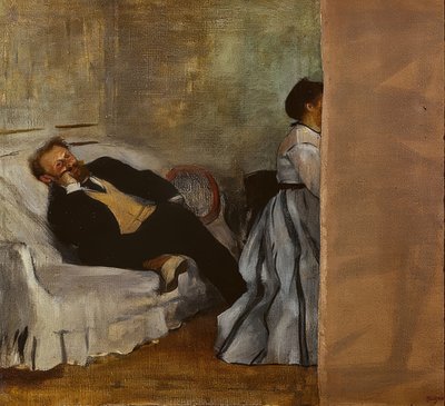 Herra ja rouva Edouard Manet. 1868-69 tekijältä Edgar Degas