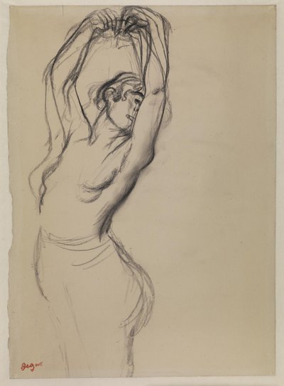 Alastontanssija kädet koholla tekijältä Edgar Degas