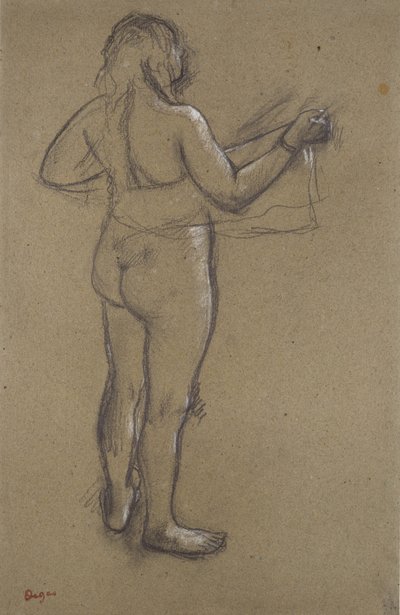 Alaston nainen kuivaus itseään tekijältä Edgar Degas