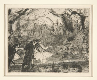 Lavalla III, 1877 (pehmeäpohjainen etsaus ja ruletti paperille) tekijältä Edgar Degas