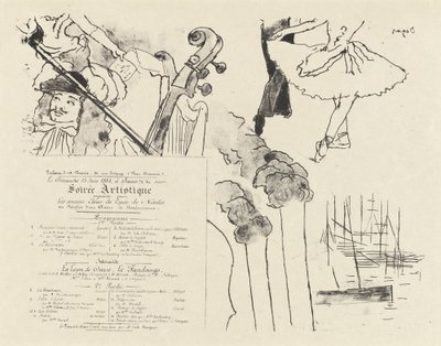 Ohjelma Soiree Artistiquelle (Lycée de Nantesin entisten opiskelijoiden iltaohjelma) tekijältä Edgar Degas
