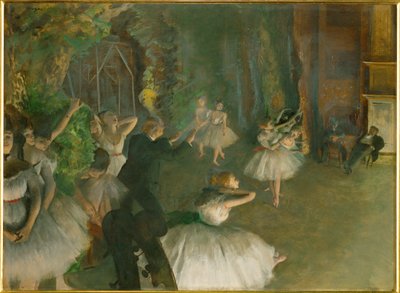 Baletin toisto näyttämöllä (öljy kartongille) tekijältä Edgar Degas