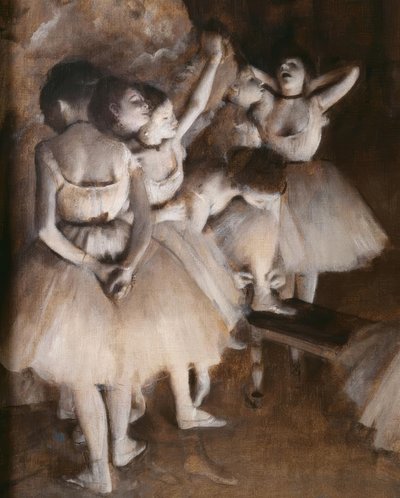 Baletin harjoitukset näyttämöllä tekijältä Edgar Degas