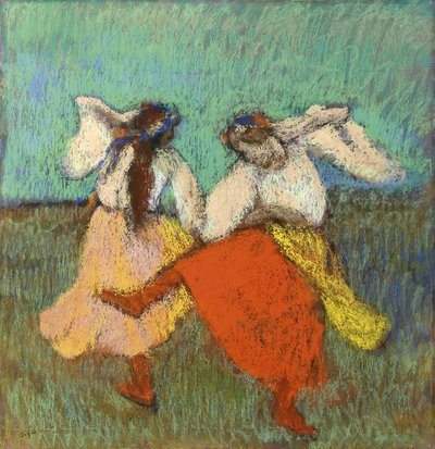 Venäläiset tanssijat (Danseuses Russes) par Degas, Edgar (1834-1917). Pastelli paperille, koko: 63x60,8, n. 1899, Yksityiskokoelma tekijältä Edgar Degas
