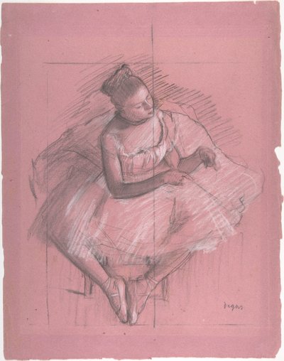 Istuva tanssija tekijältä Edgar Degas