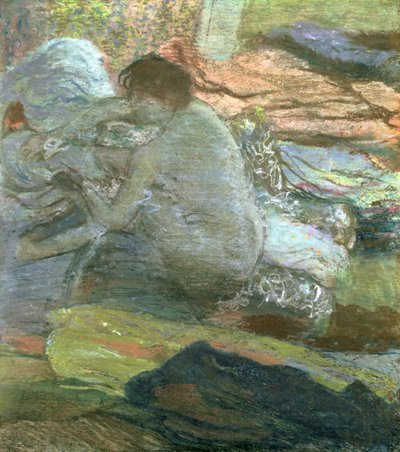 Istuva nainen kuivaamassa jalkojaan, n. 1893 tekijältä Edgar Degas