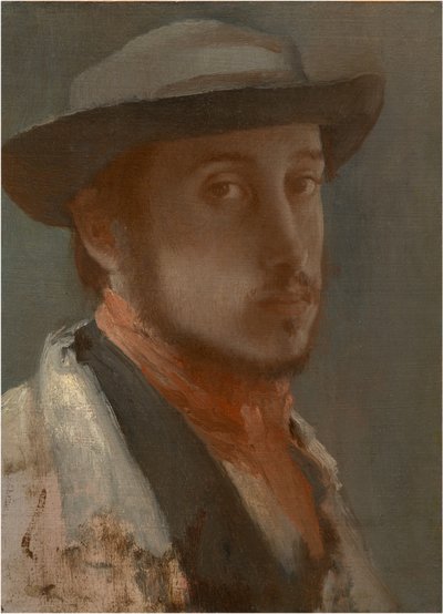 Omakuva, c. 1858 tekijältä Edgar Degas
