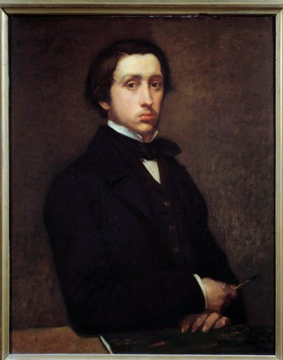 Omakuva tai Degas Edgar Degasin (1834-1917) muotokuvamaalauksessa 1855 su. 0,81x0,64 m Paris, musee d