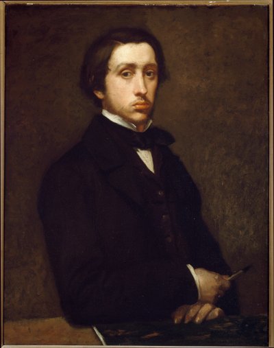 Omakuva tai Degas hiilipidikkeellä (öljy paperille kiinnitetty kankaalle tekijältä Edgar Degas