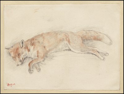 Tutkimus "Dead Fox in the Forest", n. 1861-64 tekijältä Edgar Degas