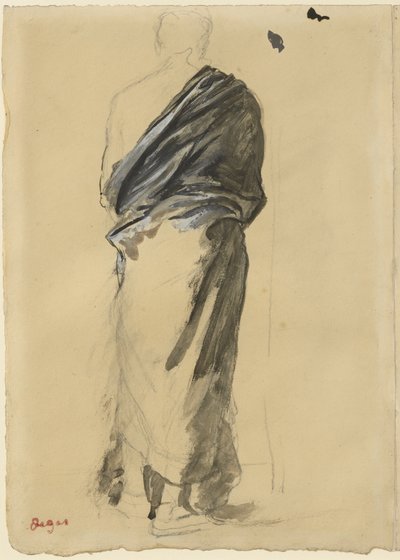 Study of Drapery, 1860-65 tekijältä Edgar Degas
