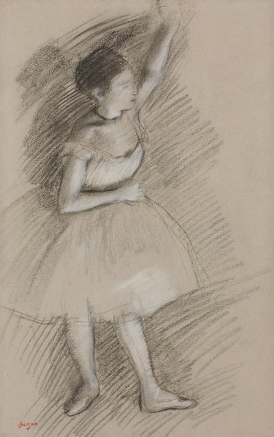 Tanssijan opiskelu; Tutkimus tanssijasta, 1873-1874 tekijältä Edgar Degas