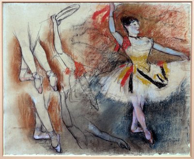 Edgar Degasin (1834-1917) tamburiinitanssija Study pastelli- ja mustakynällä. 1882 Su. 0,58x0,46 m Pariisi, musee d