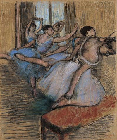 Tanssijat, noin 1900 (pastelli ja hiili paperille). tekijältä Edgar Degas
