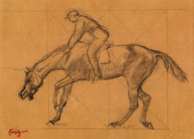 Kilpailun loppu, n. 1882 (liitu sävytetylle paperille) tekijältä Edgar Degas