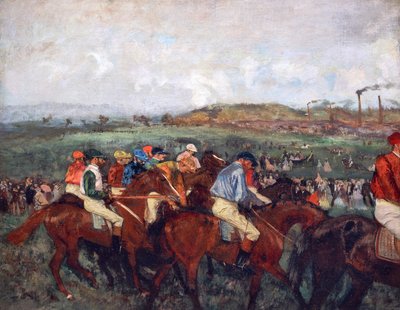 Herrasmiesten kilpailu, ennen lähtöä tekijältä Edgar Degas