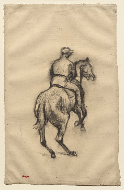 The Jockey, n. 1885-1900 (hiili paperilla) tekijältä Edgar Degas