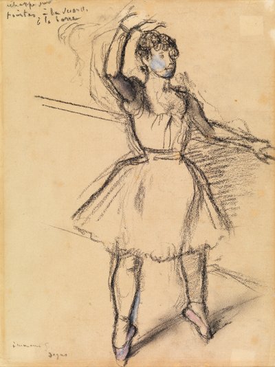 Pieni tanssija, n. 1885 (liitu paperille) tekijältä Edgar Degas
