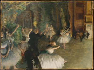 Balettiharjoitus näyttämöllä tekijältä Edgar Degas