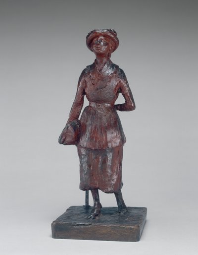 Koulutyttönainen kävelemässä kadulla, n. 18801881. tekijältä Edgar Degas