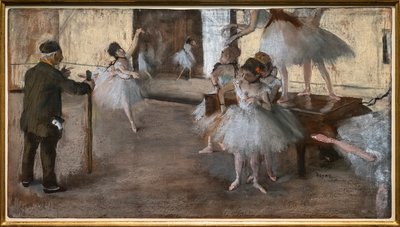 Tanssitunti. Noin 1876. Pastelli paperille liimattu pahviin. tekijältä Edgar Degas