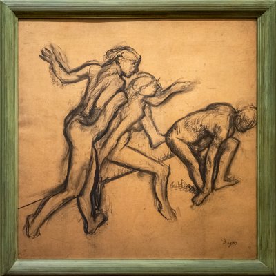 Kolme alaston tanssijaa. 1895-1900. Hiiltä kuultopaperilla. tekijältä Edgar Degas