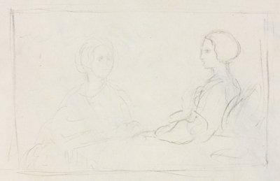 Kaksi istuvaa naista (käänteinen) tekijältä Edgar Degas