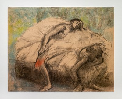 Kaksi tanssijaa levossa. 1890-1895. Hiili, pastellivärit paperilla. tekijältä Edgar Degas