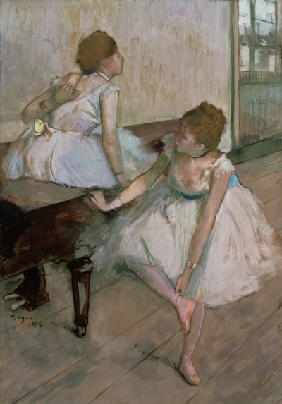 Kaksi tanssijaa lepäämässä, 1874 tekijältä Edgar Degas
