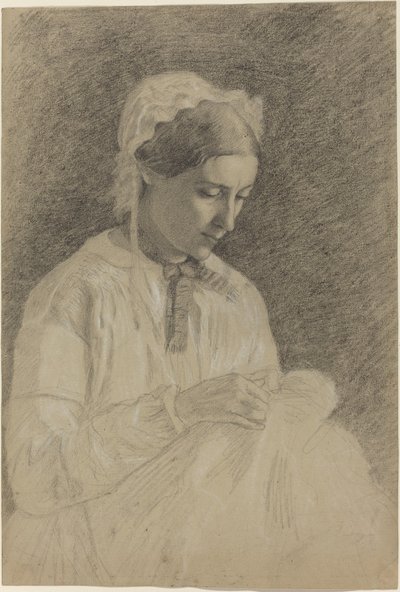 Nainen kirjonta, 18551860. tekijältä Edgar Degas