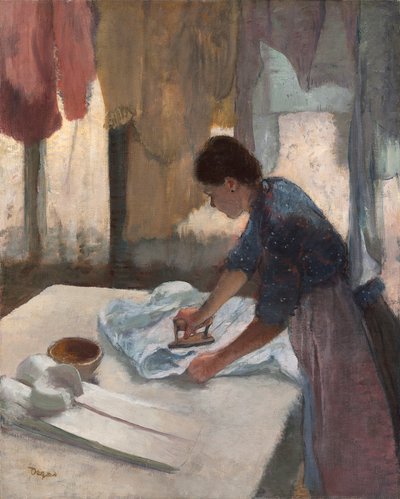 Naisen silitys, n. 1876-87 (öljy kankaalle) tekijältä Edgar Degas