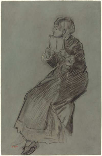 Nainen lukee kirjaa tekijältä Edgar Degas