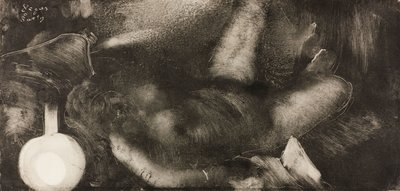 Nainen makaa sängyssään tekijältä Edgar Degas