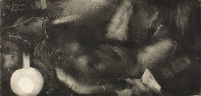 Nainen makuulla sängyllään, n. 1885 tekijältä Edgar Degas