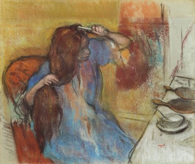 Nainen wc:ssä; Femme a sa Toilette, n. 1889 tekijältä Edgar Degas