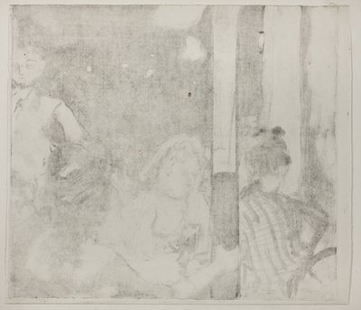 Naiset kahvilan edessä, ilta, n. 1877 (monotyyppinen suomalainen norsunluun kudottu paperi) tekijältä Edgar Degas