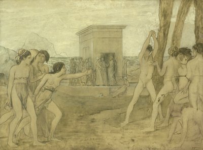 Nuoret spartalaiset tytöt haastavat pojat, n. 1860 tekijältä Edgar Degas
