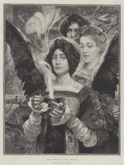 Metsän henki (kaiverrus) tekijältä Edgar Maxence