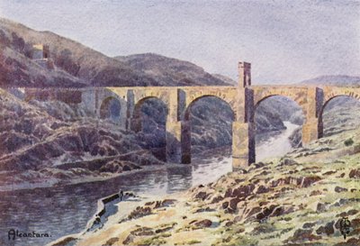 Pohjois-Espanja: Alcantara (väri litho) tekijältä Edgar T. A. Wigram