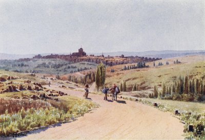Pohjois-Espanja: Avila, luoteesta (väri litho) tekijältä Edgar T. A. Wigram