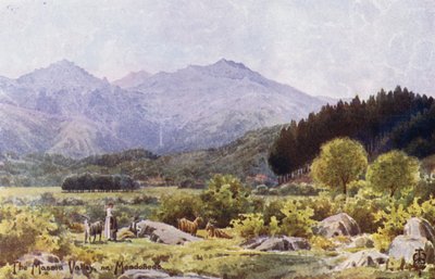 Pohjois-Espanja: Masman laakso, lähellä Mondonedoa (väri litho) tekijältä Edgar T. A. Wigram