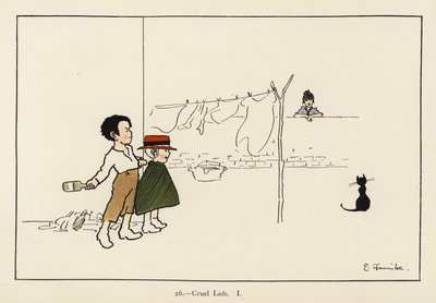 Cruel Lads I (väri litho) tekijältä Edith Farmiloe