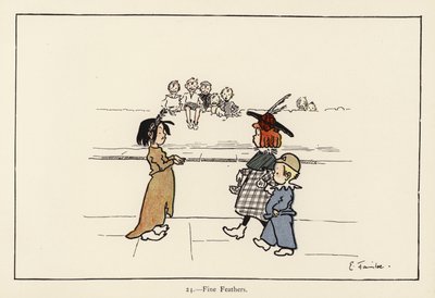 Hienot höyhenet (väri litho) tekijältä Edith Farmiloe