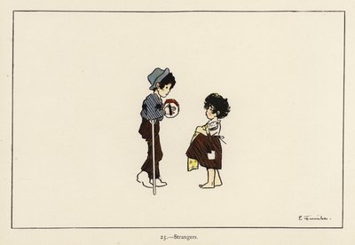 Muukalaiset (väri litho) tekijältä Edith Farmiloe