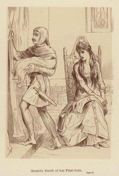 Esikoisensa menettänyt Griselda (litografia) tekijältä Edith Scannell