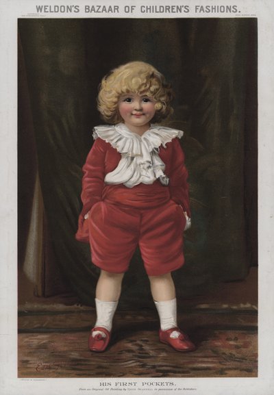 Hänen ensimmäiset taskunsa (chromolitho) tekijältä Edith Scannell