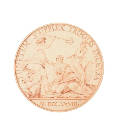 Tripolin pommittaminen ja tämän ja Algerin hallintoneuvoston alistaminen, 1728 tekijältä Edmé Bouchardon