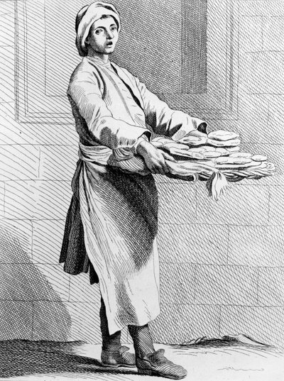 Hot Pies, 1737, inukit ng French School (18th century) finn tekijältä Edmé Bouchardon